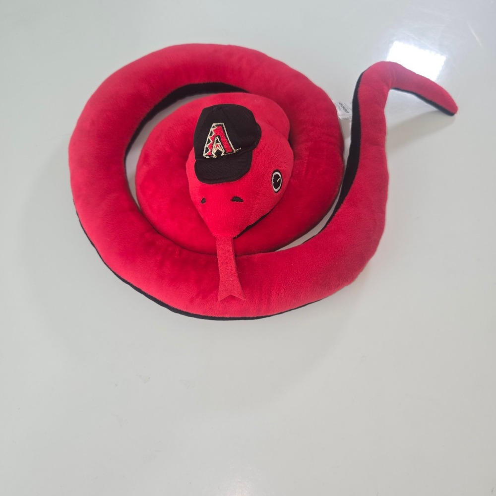 Arizona Diamondbacks MLB FOCO Red Black Plush Snake Baseball Cap Toy 12 Inch